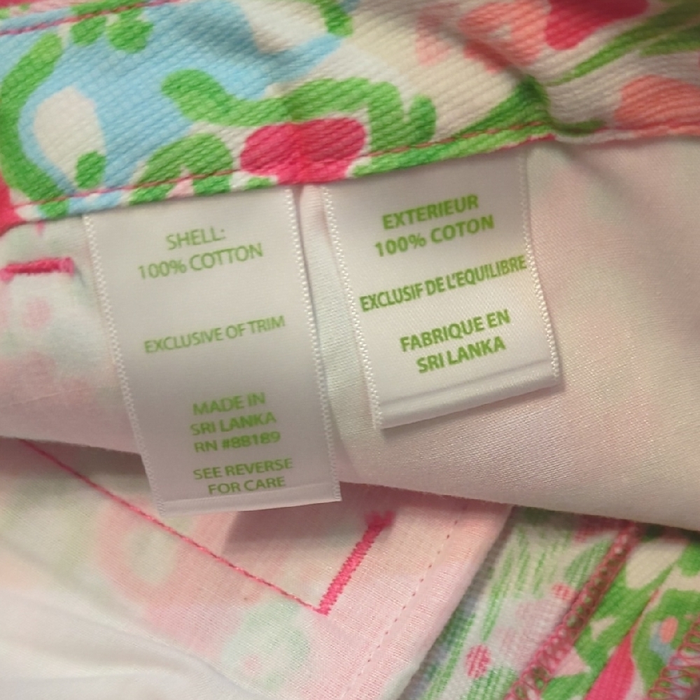 Lilly Pulitzer Pink and Green High Waist Shorts - Picture 3 of 4